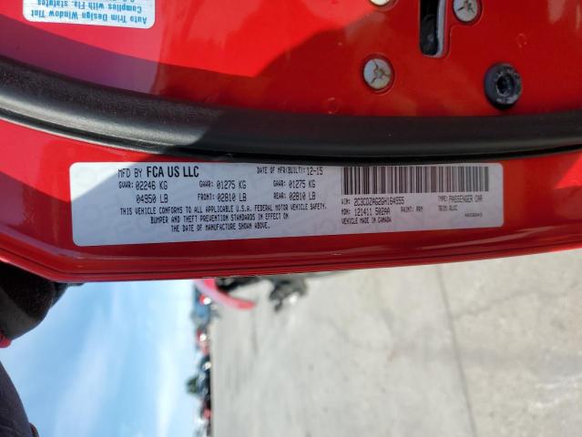 Photo 10 from auction – 2016 DODGE CHALLENGER with VIN 2C3CDZAG2GH164555