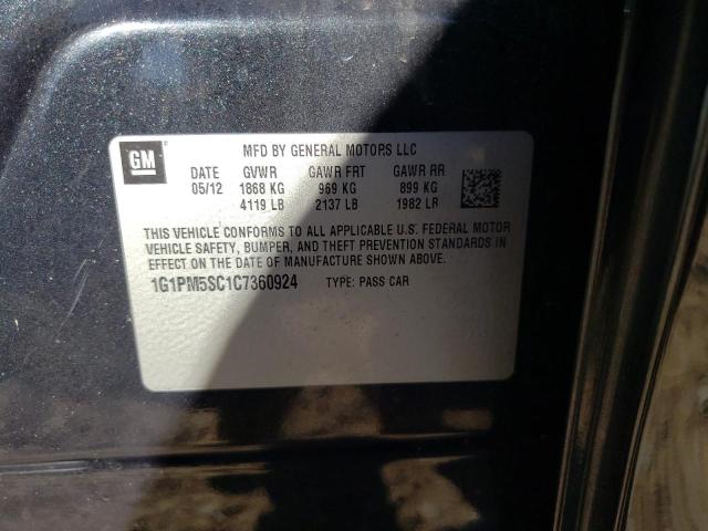 Photo 10 from auction – 2012 CHEVROLET CRUZE LT with VIN 1G1PM5SC1C7360924