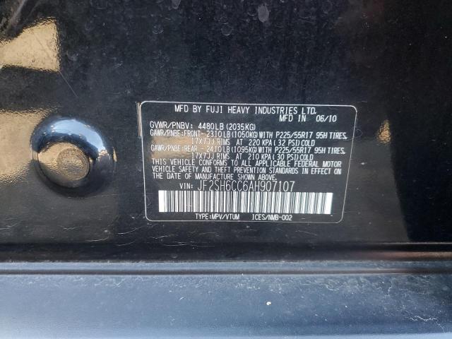 Photo 10 from auction – 2010 SUBARU FORESTER 2 with VIN JF2SH6CC6AH907107