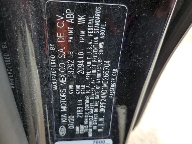 Photo 10 from auction – 2021 KIA FORTE FE with VIN 3KPF24AD1ME266704