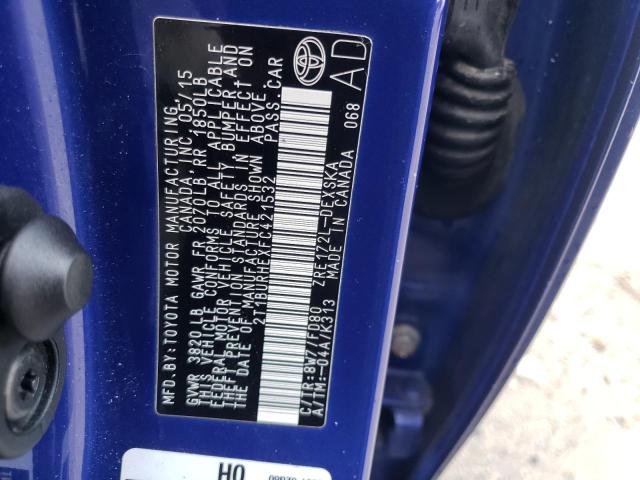 Photo 10 from auction – 2015 TOYOTA COROLLA L with VIN 2T1BURHEXFC421532