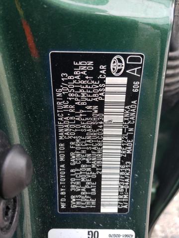 Photo 10 from auction – 2014 TOYOTA COROLLA L with VIN 2T1BURHE8EC034430