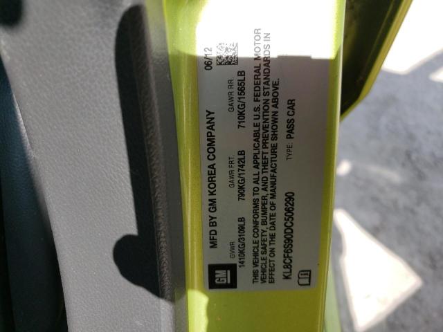 Photo 10 from auction – 2013 CHEVROLET SPARK 2LT with VIN KL8CF6S90DC506290