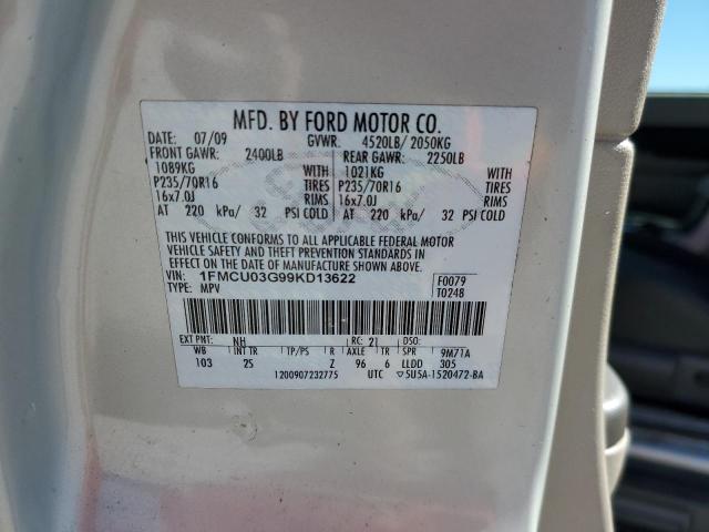 Photo 10 from auction – 2009 FORD ESCAPE with VIN 1FMCU03G99KD13622