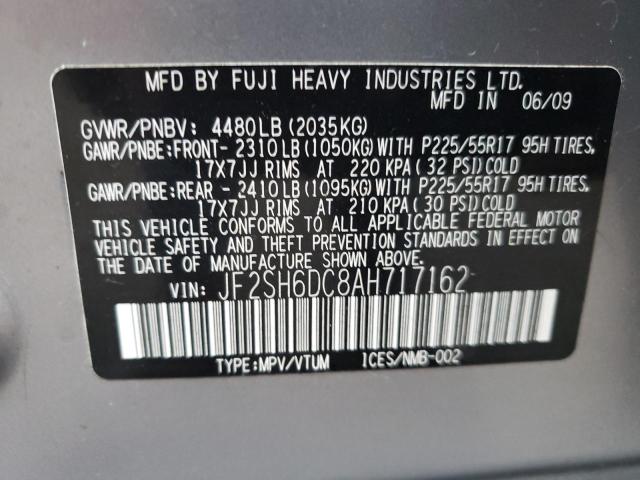 Photo 10 from auction – 2010 SUBARU FORESTER 2 with VIN JF2SH6DC8AH717162