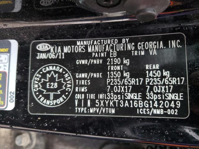 Photo 10 from auction – 2011 KIA SORENTO BA with VIN 5XYKT3A16BG142049