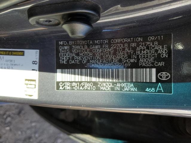 Photo 10 from auction – 2011 TOYOTA PRIUS with VIN JTDKN3DU6B5322169