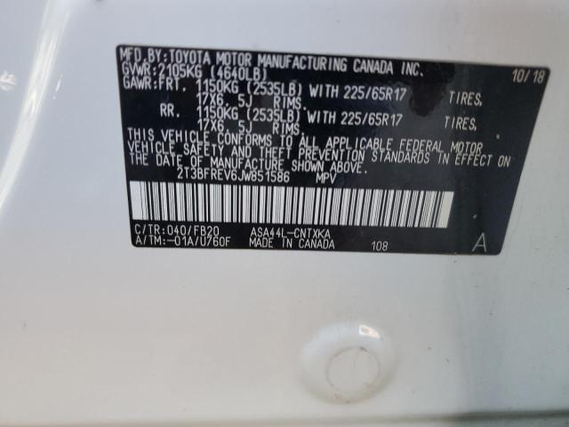 Photo 10 from auction – 2018 TOYOTA RAV4 LE with VIN 2T3BFREV6JW851586