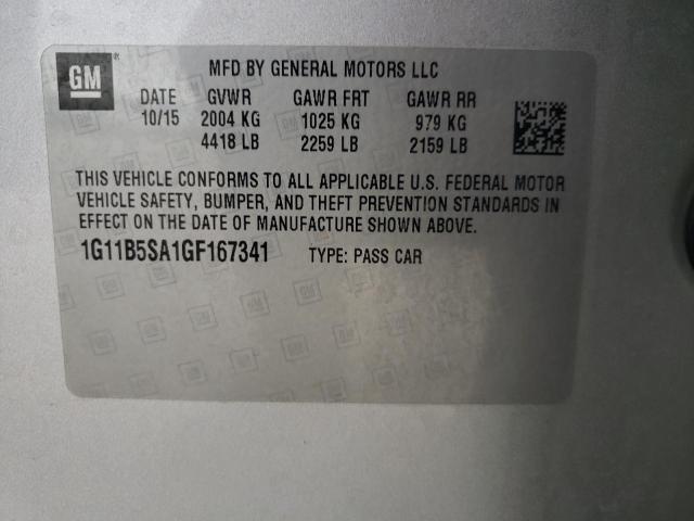 Photo 10 from auction – 2016 CHEVROLET MALIBU LIM with VIN 1G11B5SA1GF167341