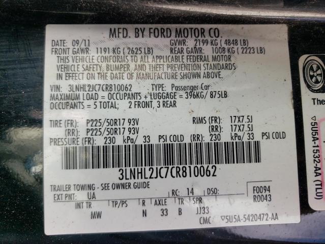 Photo 10 from auction – 2012 LINCOLN MKZ with VIN 3LNHL2JC7CR810062