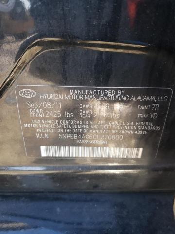 Photo 10 from auction – 2012 HYUNDAI SONATA GLS with VIN 5NPEB4AC6CH370800