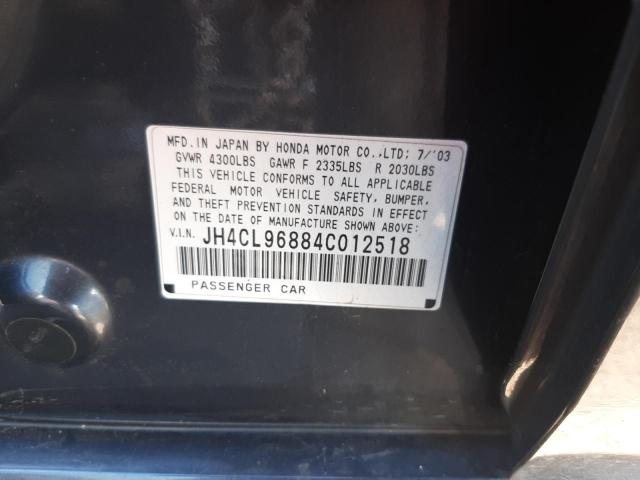 Photo 10 from auction – 2004 ACURA TSX with VIN JH4CL96884C012518