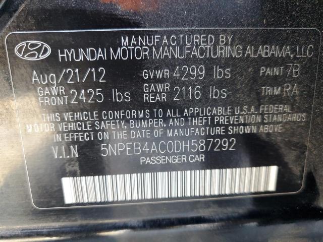 Photo 10 from auction – 2013 HYUNDAI SONATA GLS with VIN 5NPEB4AC0DH587292