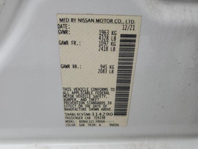 Photo 10 from auction – 2022 NISSAN ALTIMA SR with VIN 1N4BL4CV5NN314290