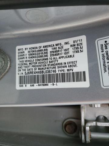 Photo 10 from auction – 2011 HONDA CR-V SE with VIN 5J6RE4H46BL036746