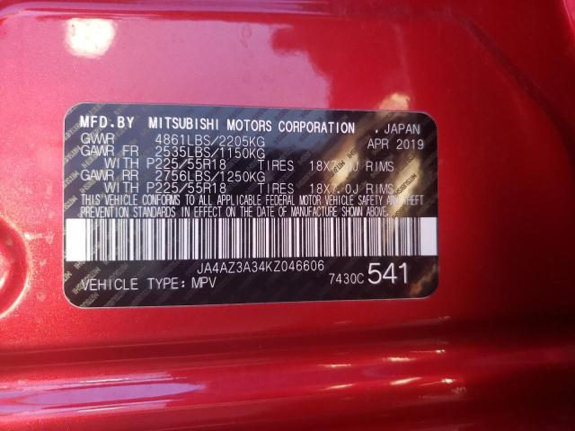 Photo 10 from auction – 2019 MITSUBISHI OUTLANDER with VIN JA4AZ3A34KZ046606
