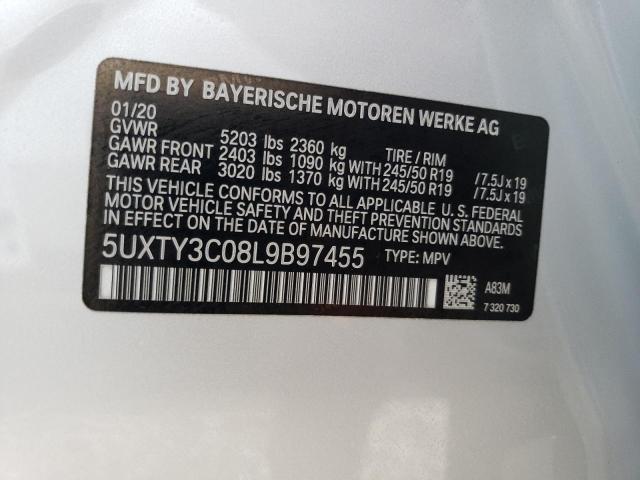 Photo 10 from auction – 2020 BMW X3 SDRIVE3 with VIN 5UXTY3C08L9B97455