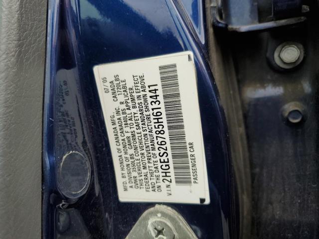 Photo 10 from auction – 2005 HONDA CIVIC EX with VIN 2HGES26785H613441