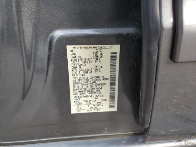 Photo 10 from auction – 2005 NISSAN FRONTIER C with VIN 1N6AD07W05C429256