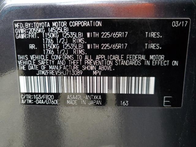 Photo 10 from auction – 2017 TOYOTA RAV4 LE with VIN JTMZFREV5HJ713089