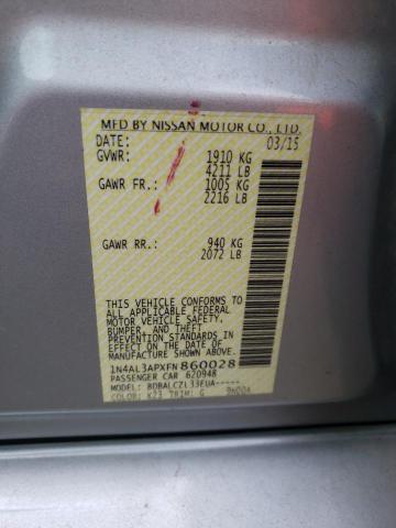 Photo 10 from auction – 2015 NISSAN ALTIMA 2.5 with VIN 1N4AL3APXFN860028