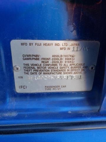 Photo 10 from auction – 2005 SUBARU IMPREZA WR with VIN JF1GD29635G517531