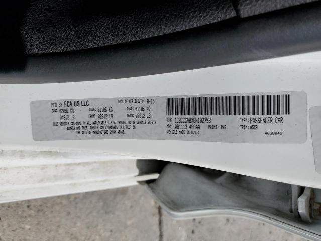 Photo 10 from auction – 2016 CHRYSLER 200 LIMITE with VIN 1C3CCCABXGN102753