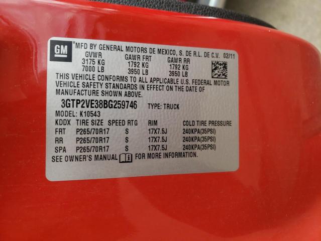 Photo 10 from auction – 2011 GMC SIERRA K15 with VIN 3GTP2VE38BG259746