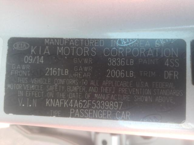 Photo 10 from auction – 2015 KIA FORTE LX with VIN KNAFK4A62F5339897