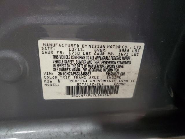 Photo 10 from auction – 2012 NISSAN VERSA with VIN 3N1CN7AP6CL845867