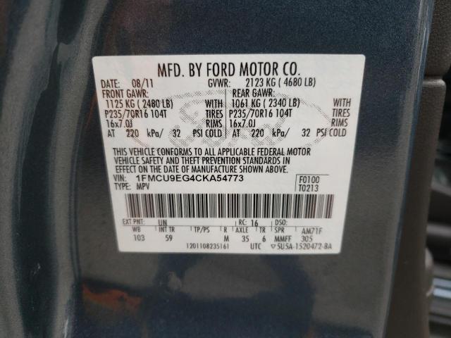 Photo 10 from auction – 2012 FORD ESCAPE LIM with VIN 1FMCU9EG4CKA54773