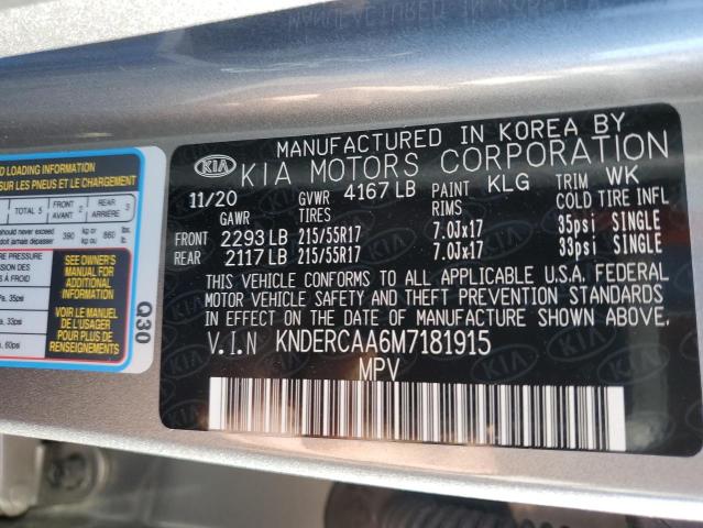 Photo 10 from auction – 2021 KIA SELTOS EX with VIN KNDERCAA6M7181915