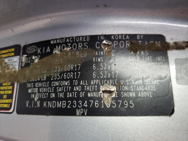 Photo 10 from auction – 2007 KIA SEDONA with VIN KNDMB233476165795
