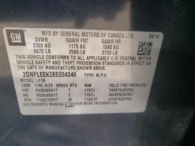 Photo 10 from auction – 2014 CHEVROLET EQUINOX LS with VIN 2GNFLEEK0E6334348