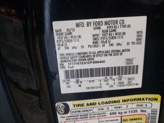 Photo 10 from auction – 2013 FORD F150 SUPER with VIN 1FTFW1E61DFB88400