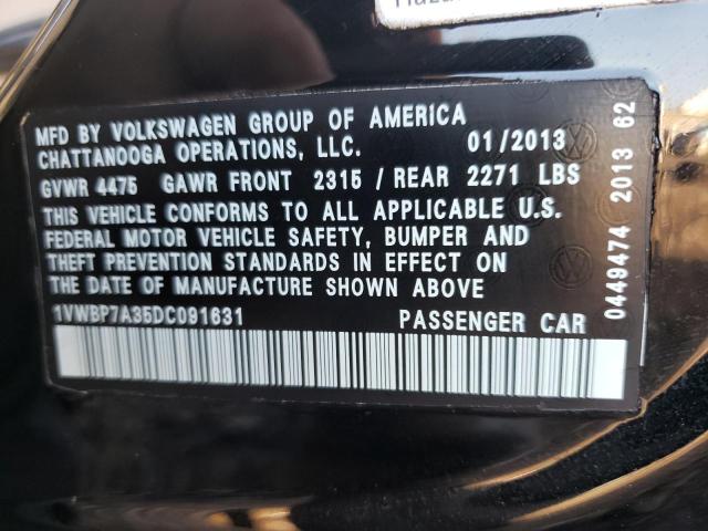 Photo 10 from auction – 2013 VOLKSWAGEN PASSAT SE with VIN 1VWBP7A35DC091631