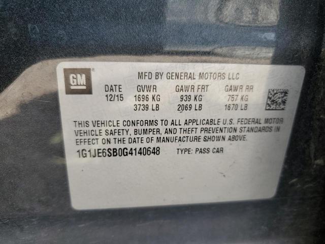 Photo 10 from auction – 2016 CHEVROLET SONIC LTZ with VIN 1G1JE6SB0G4140648