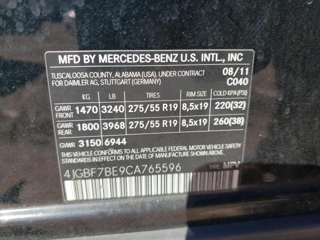 Photo 10 from auction – 2012 MERCEDES-BENZ GL450 with VIN 4JGBF7BE9CA765596