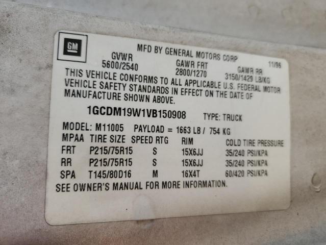 Photo 10 from auction – 1997 CHEVROLET ASTRO with VIN 1GCDM19W1VB150908