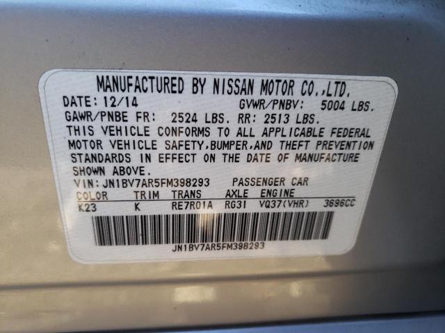 Photo 10 from auction – 2015 INFINITI Q50 BASE with VIN JN1BV7AR5FM398293