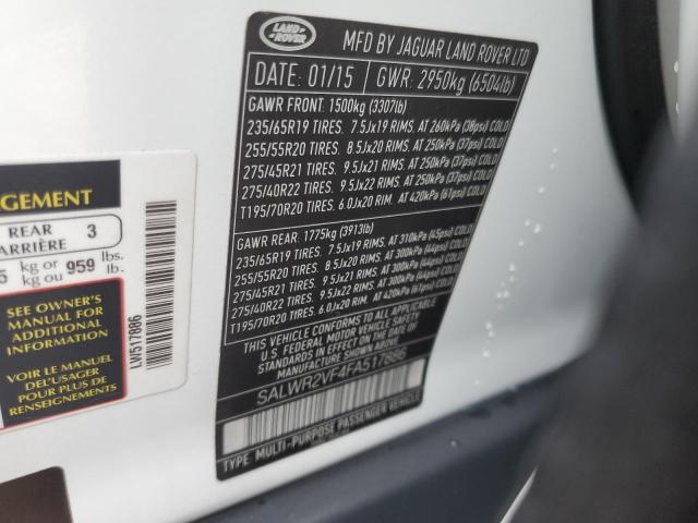 Фото 10 с аукциона – 2015 LAND ROVER RANGE ROVE с VIN SALWR2VF4FA517886