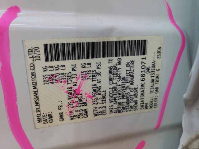 Photo 10 from auction – 2021 NISSAN ROGUE SV with VIN 5N1AT3BA2MC681071