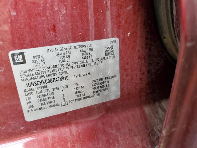 Photo 10 from auction – 2016 CHEVROLET SUBURBAN C with VIN 1GNSCHKC0GR478910