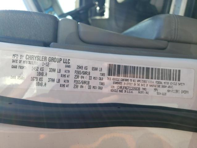 Photo 10 from auction – 2012 JEEP GRAND CHER with VIN 1C4RJFAG7CC226638