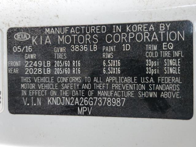 Photo 10 from auction – 2016 KIA SOUL with VIN KNDJN2A26G7378987
