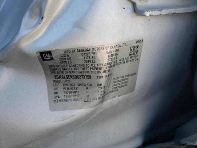 Photo 10 from auction – 2013 GMC TERRAIN SL with VIN 2GKALSEK5D6273759