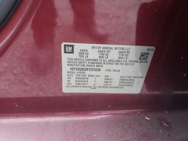Photo 10 from auction – 2015 GMC SIERRA K15 with VIN 1GTV2UEC8FZ353598