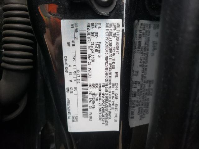 Photo 10 from auction – 2014 FORD FOCUS SE with VIN 1FADP3F26EL287315