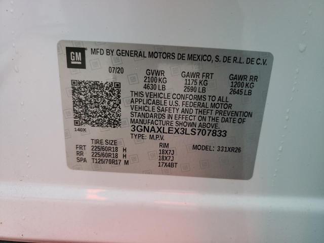 Photo 10 from auction – 2020 CHEVROLET EQUINOX LT with VIN 3GNAXLEX3LS707833