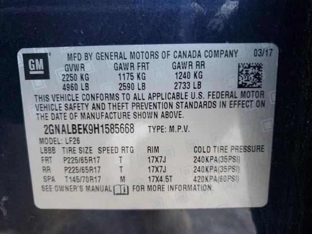 Photo 10 from auction – 2017 CHEVROLET EQUINOX LS with VIN 2GNALBEK9H1585668